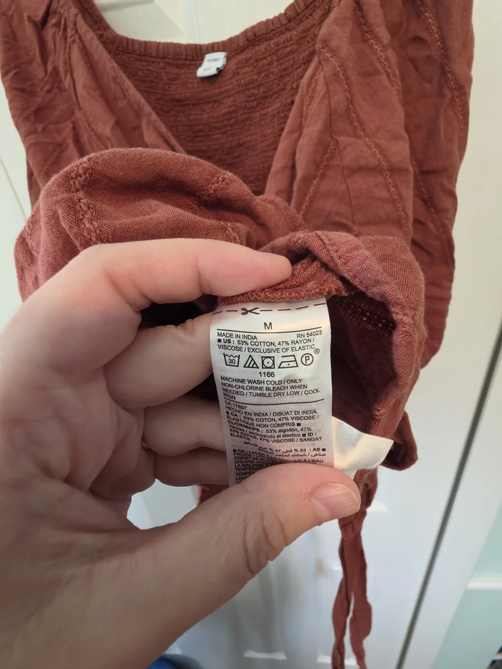 Old Navy Rust Wrap-Style Puff Sleeve Top Size Medium